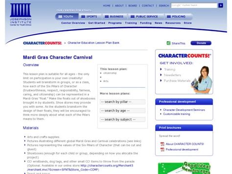 Mardi Gras Character Carnival Lesson Plan for 4th - 5th Grade | Lesson