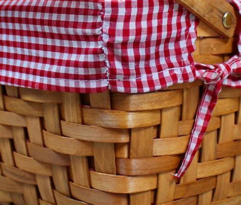 Vintiquewisetm Rectangular Basket Lined With Gingham Lining Small