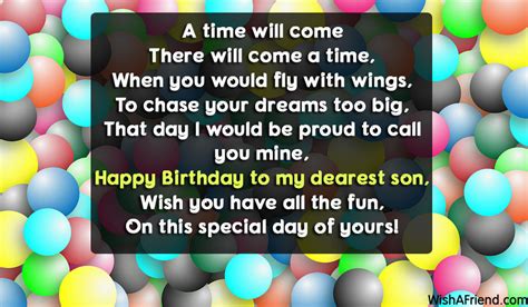 Friends can mean as much as family. Son Birthday Poems