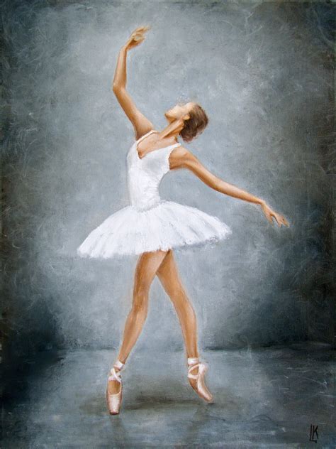 Ballerina In White Ballet Art Canvas Oil Painting Realistic Etsy