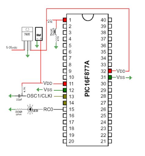 Solved Pic16f877a Basic Led Blinking Circuit Images