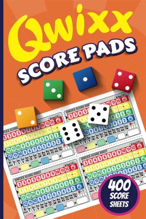 Qwixx Score Pads Small 400 Colored Sheets For Board Game 6x9 Qwixx