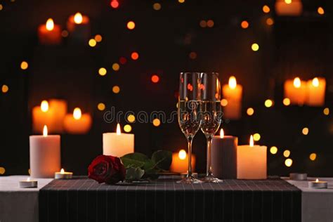 1877 Table Setting Romantic Candlelight Dinner Stock Photos Free