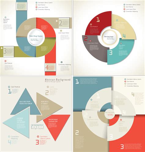 Layered Paper Style Infographic Template Set 834212 Vector Art At Vecteezy