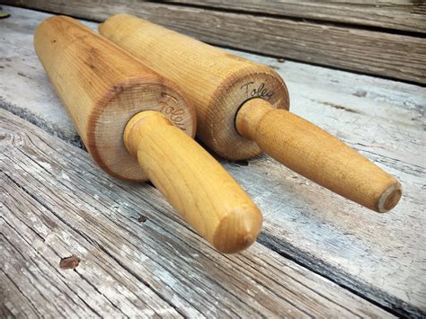 Two Foley Rolling Pins Vintage T For Foodie Gourmet Kitchen