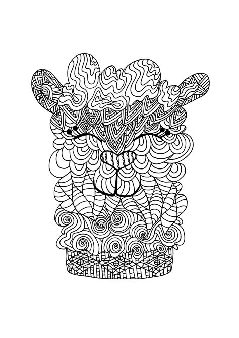 Animal PDF Coloring Page for Adults, Digital Doodle Coloring Pages By