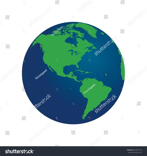 3d Vector Globe Showing North America Stock Vector Royalty Free