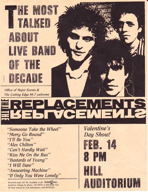 The Replacements Gig Poster Valentines Day Show On February 14th