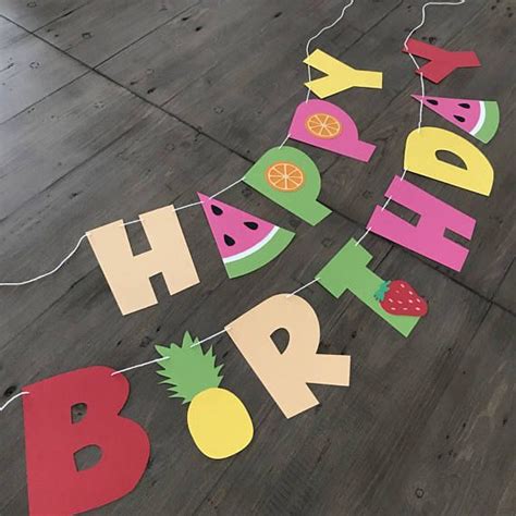 Happy Birthday Banner Twotti Frutti Party Summer Fruit Etsy Canada