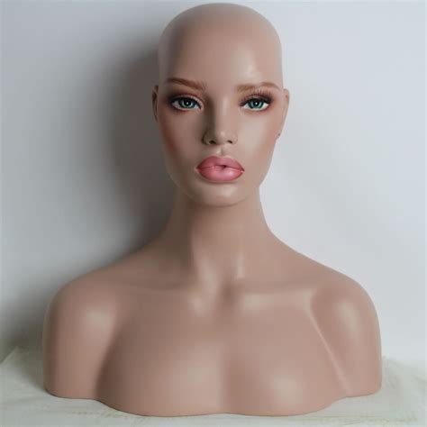 female realistic fiberglass mannequin head bust sale for wig jewelry and hat display hat