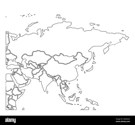 Vereinfachte schematische Karte von Asien Leere isolierte politische Landkarte der Länder des