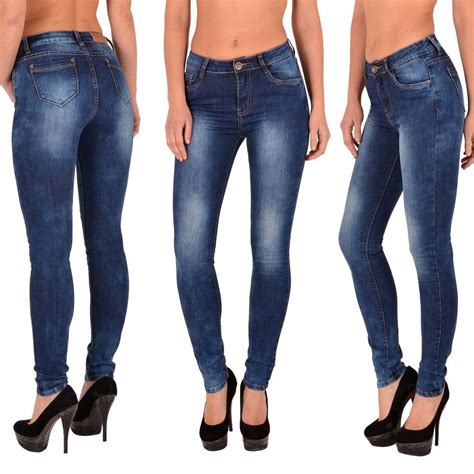 Esra Stretch Jeans J282 Damen Skinny Jeans High Waist 5 Pocket Style Damen Röhrenjeans Hohe