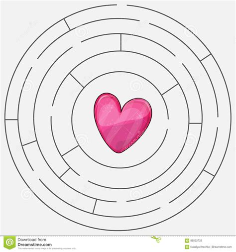 Love Heart Maze Or Labyrinth Valentines Day Stock Vector Illustration