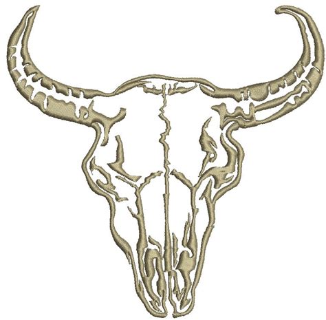 Bull Skull Machine Embroidery Designs Instant Download Etsy