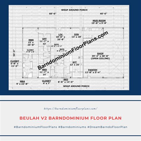 Beulahversion2 Barndo Plan 3 Bed 3 Bath Plus Office 3000 Sq Ft Plan