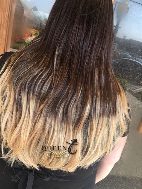 You know a balayage is done correctly if you can't see lines where it starts and. Queen C Hair Chocolate Brown/Dirty Blonde Balayage Hair ...