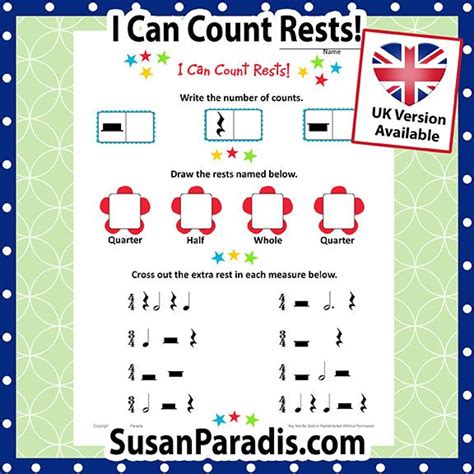Rest Worksheet For Beginners Piano Teaching Teaching Resources Susan