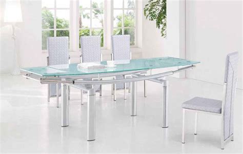 Check spelling or type a new query. Extendable Frosted Glass Top Leather Dining Furniture Set ...