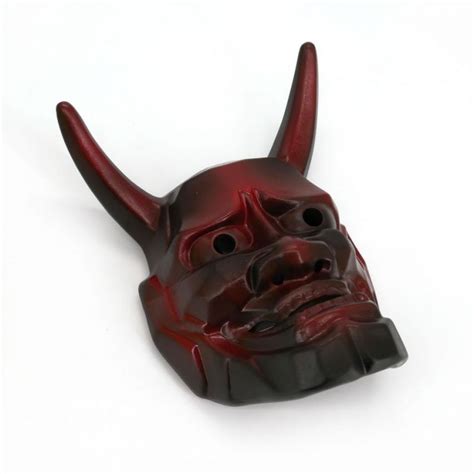 noh maske die den roten rächenden dämon darstellt hannya 17 cm