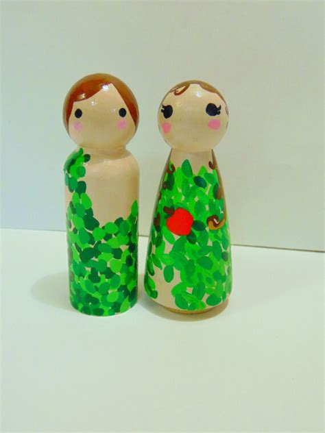 Wooden Adam And Eve Wooden Dolls For Learning And By Wahoozlehut