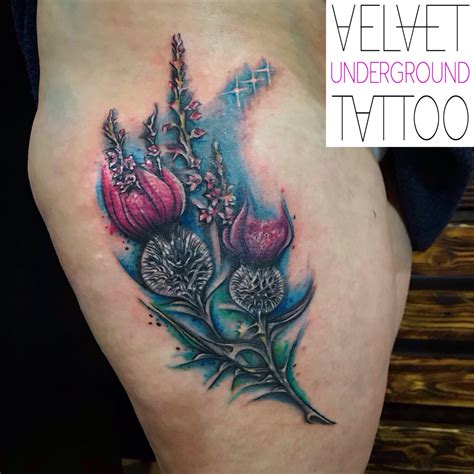 Thistles And Orions Belt For A Memorial Tattoo Done By Vivi Ink At