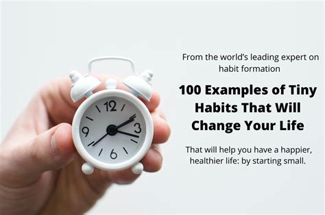 100 Examples Of Tiny Habits That Will Change Your Life Habithacks