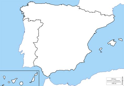 Un Mapa Mudo De España Mapa Fisico