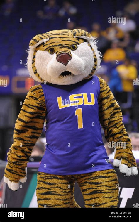 Lsu Mascot Mike The Tiger Works The Crowd During The Second Game Of