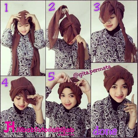 Tutorial Hijab Turban Segi Empat Simple Jilbab Tutorial Hijab