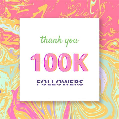 100k Followers Thank You Vector Illustration Stock Vector