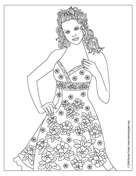 One of these free coloring pictures with victorian motives with kids and ornaments. Fashion Coloring Pages at Nicole's Coloring Pages