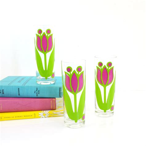 Sold Vintage Tulip Tom Collins Glasses By Colony Glass Wise Apple Vintage