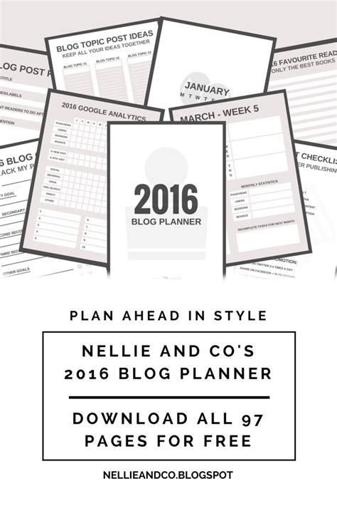 Introducing Nellie And Cos 2016 Blog Planner Blog Planner Business Blog Planner