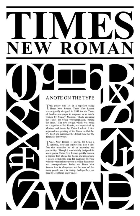 Times new roman is a serif typeface. Times New Roman Type Poster on Behance
