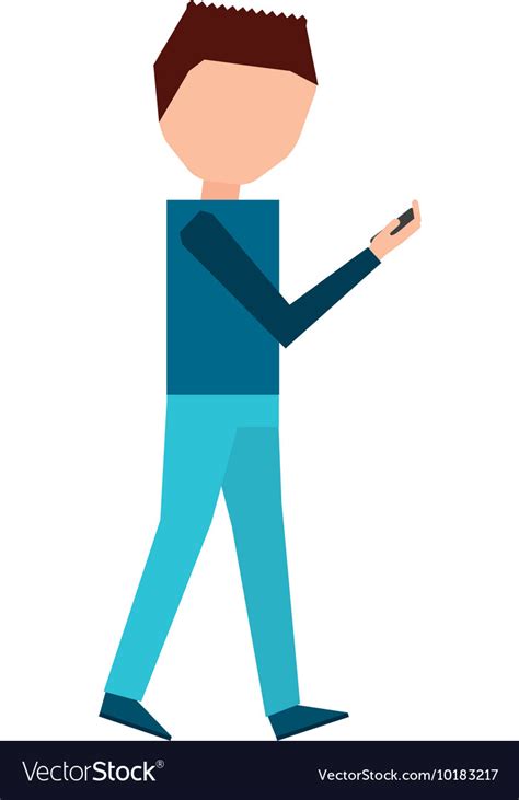 Man Male Young Using Smartphone Icon Royalty Free Vector