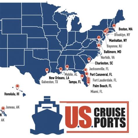 Cruise Ship Ports Us Departures Full Port List And Map 2022