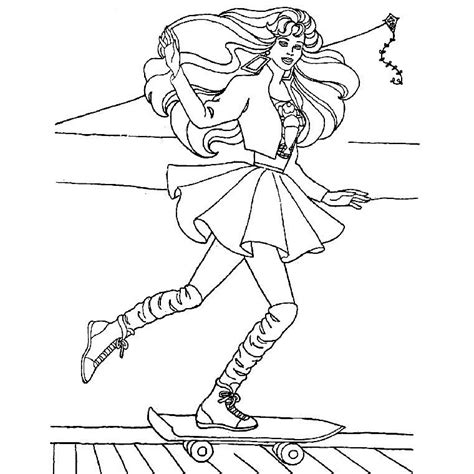 Barbie Ice Skating Coloring Pages