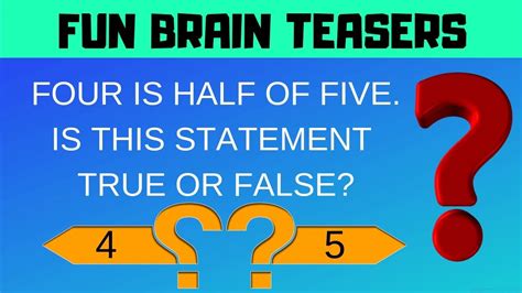 Fun Brain Teasers And The Answers Youtube