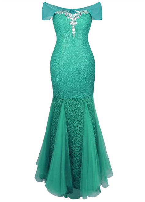 Mermaid Evening Dress Boat Neck Sequin Lace Formal Dress Prom Dress Formal Dresses Prom Lace