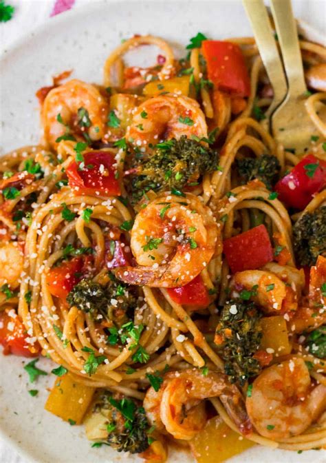 Spicy Shrimp Pasta {creamy Spaghetti Recipe }