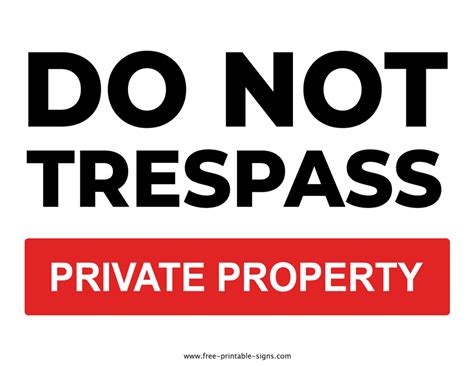 Free No Trespassing Sign Template Printable Templates
