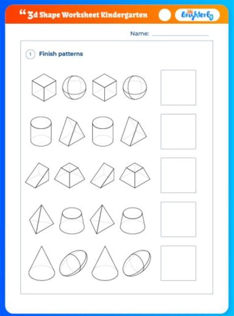 3d Shapes Worksheets For Kindergarten Free Printable Kindergarten