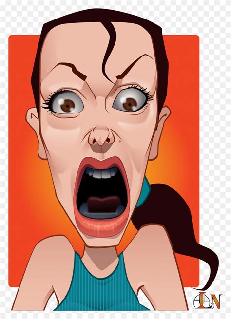 Lara Croft Illustration Mouth Lip Teeth Hd Png Download Stunning