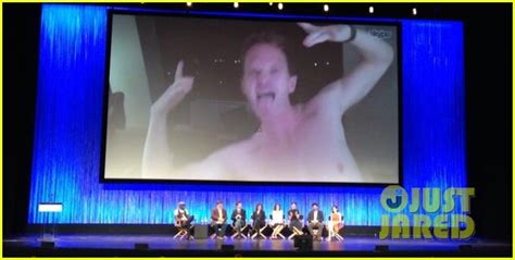 neil patrick harris skypes in shirtless for how i met your mother paleyfest panel photo