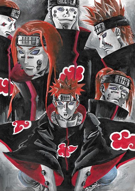 Akatsuki Six Paths Of Pain Painting By Lord Sushantoo