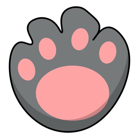 Cat Paw Vector Icon Calico Kitten Footprint Logo Character Cartoon