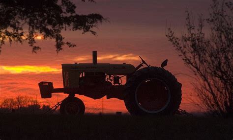 Case Sunset Tractor Silhouette Tractors Farm Tractors