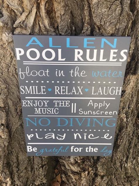 Pool Rules Sign Custom Pool Sign Personalized Welcome To Etsy Pool