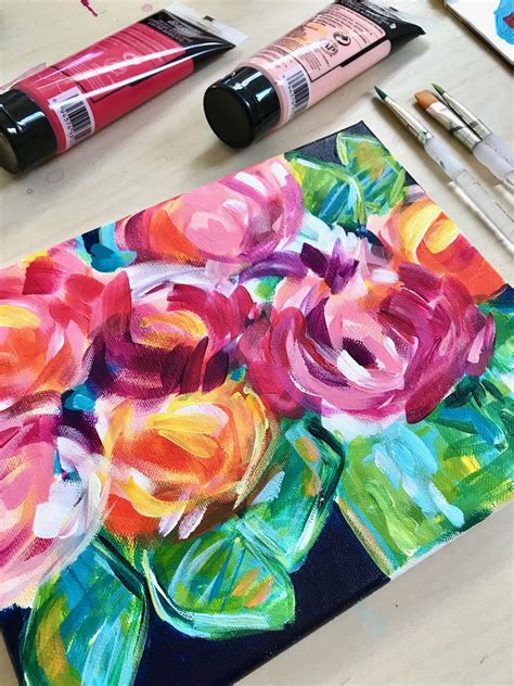 Abstract Flowers Painting Tutorial How To Paint Abstract Flowers With