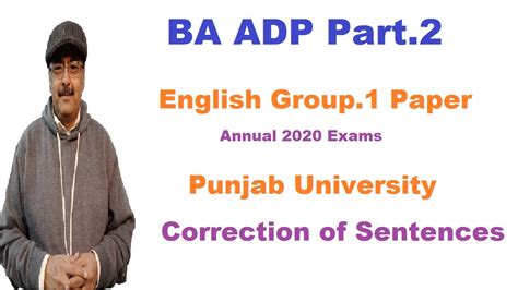 Ba Adp2 English Group1 Paper Correction Of Sentences Annual 2020